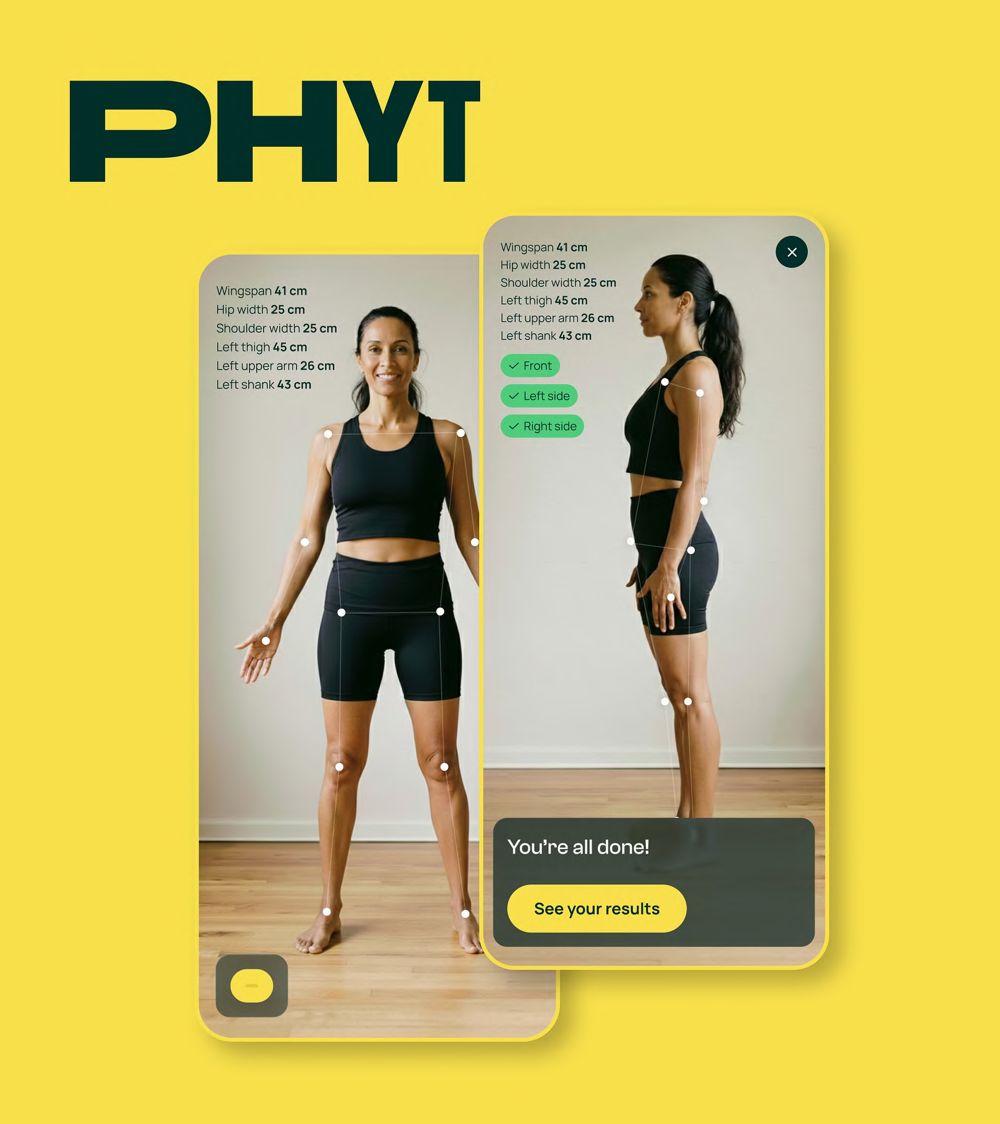 PHYT body-composition app screens